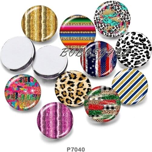 Shining Leopard 12mm18mm 20mm Snap button jewelry DIY Bracelet Round photo glass cabochons P7040