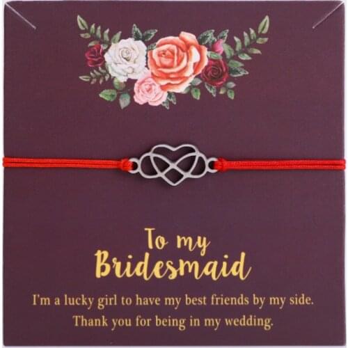 Bridesmaid Infinity Love Charm Bracelets Butterfly Flower Girl Women Unisex Adjustable Jewelry Wedding Party Gift Drop Shipping