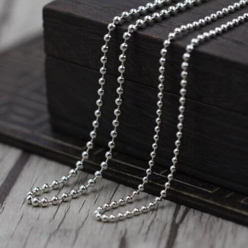 L&P 3mm bead ball chain Necklace 100% 925 Sterling Silver Necklace For Women Men Diy Fittings High Quality bead chain