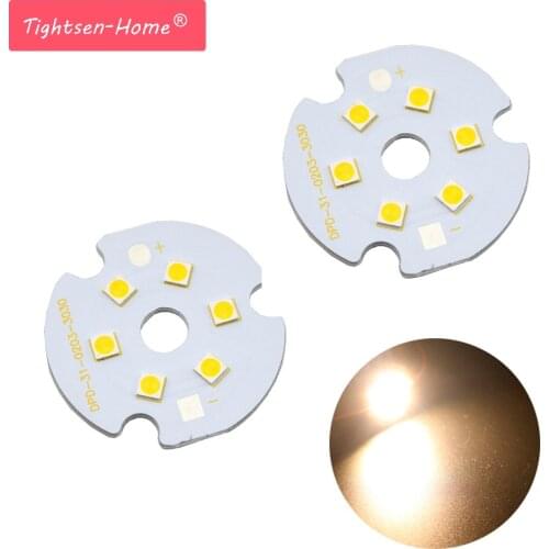 DC 12V LED Source SMD2835 round PCB 100LM/W 6LEDS 30mm LED Lamp plate 5W Led Bulb Warm White 3500K for Camping/Home lighting