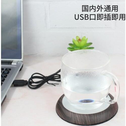 USB Wood Grain Cup Warmer Heat Beverage Mug Mat For Tea Coffee Milk Home Office Electric Waterproof Fast Heater Warmer
