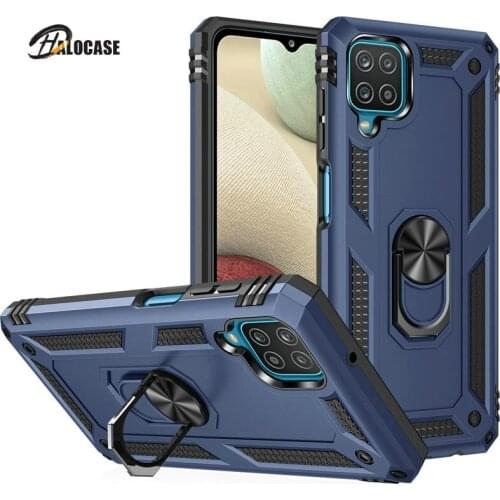 For Samsung Galaxy A12 Case For SM-A125F SM-A125M Luxury 3D Combo Armor Case Metal Phone Back Cover Fundas Coque Capa Etui