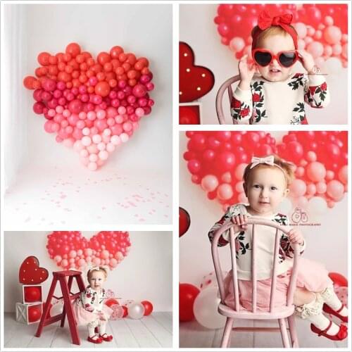 Photography Backdrop Valentine Day Love Balloons Photo Background Baby Shower 1st Birthday Cake Smash Decor Photocalls Props4814