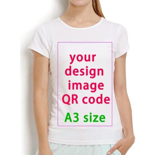 Customize design print DIY t shirt femme white casual short sleeve customized QR CODE t-shirt women high definition print tshirt