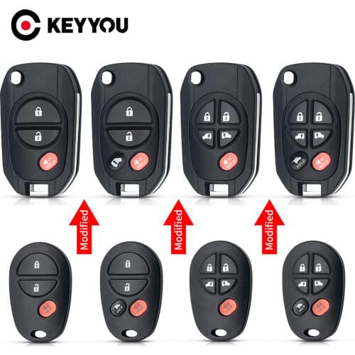 3/4/5/6 Buttons For Toyota Sienna Highlander Sequoia Avalon 2004-2016 Car Remote Controls Car Key Shell Housing Case Replace Kit