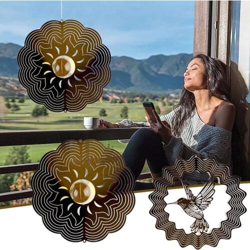 Hummingbird Wind Spinner Metal Garden Window Trees Courtyard Decoration SDF-SHIP