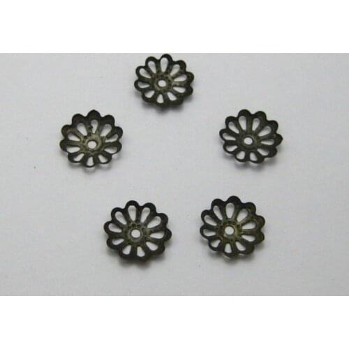 1000pcs Bronze Filigree Flower Bead Caps Findings Fit 10-16mm Bead