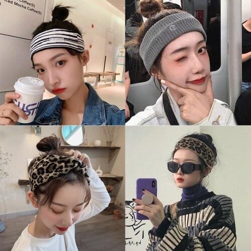 Korean Version Of The Autumn And Winter Knitted Headband With Letter D Knitted Headband All-match Hair Accessories Sports Headba