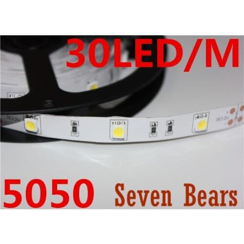 High quality 5050 5M 150 LED RGB White Warm white Led Strip Lamps DC12V 30LED/M Non-Waterproof IP20 5M/Roll