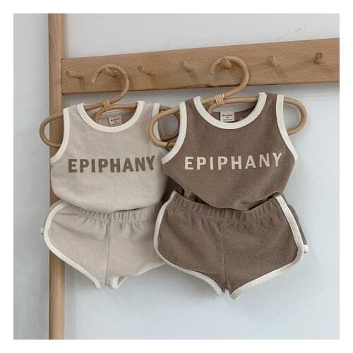 Summer Toddler Girls Sets Casual Letter Printed Sleeveless Vest Shorts for Boy Kids Clothing Newborn Baby Children Suit 2020 New