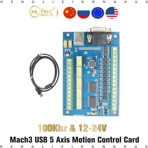 MACH3 USB CNC 5 Axis 100KHz Smooth Stepper Motion Control card breakout board for CNC Engraving 12-24V