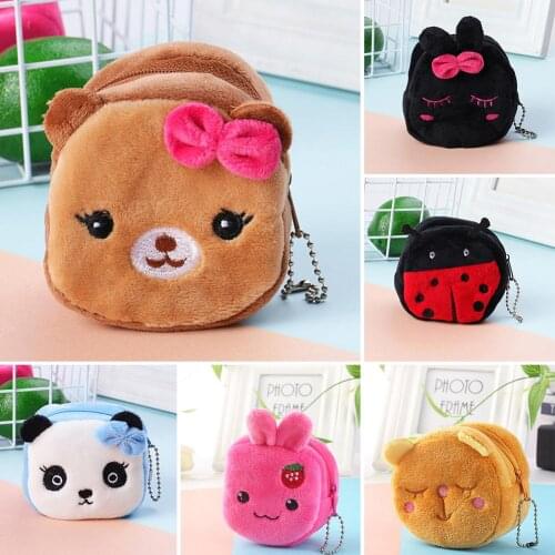Cute Plush Panda Animal Small Coin Purse Zipper Money Wallet Kids Birthday Gift Cartoon Dollar Money Bag