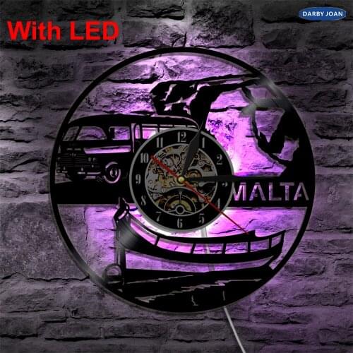 Wall clock MALTA LED Vinyl Clock Lighting Color Change Wall Light Remote Controller LED Modern Backlight