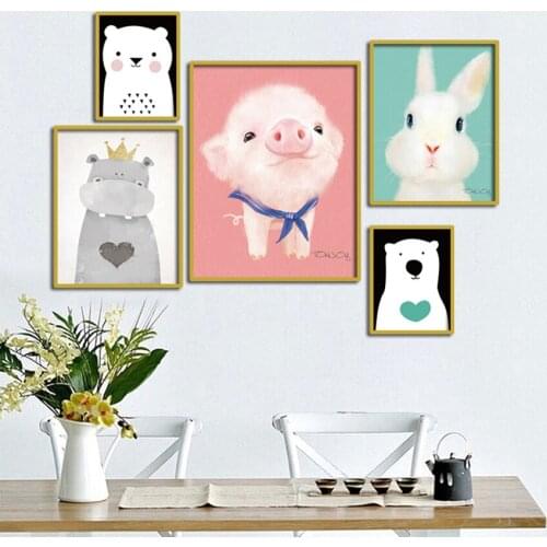 SVITY Nordic poster canvas Wall art animal painting home decor Pictures print for Living Room children room Pictures modern