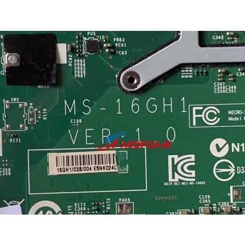 Original I5 CPU MAINBOARD FOR MSI GP60 GE60 LAPTOP MOTHERBOARD MS-16GH1 REV 1.0 Test OK
