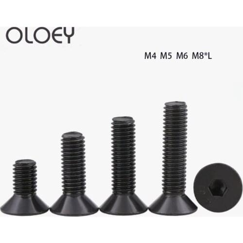 Excellent M4 M5 M6 M8 Black 10.9 Grade Hex Socket Head Cap Screw Nails Bolts Hexagon Countersunk Screws Flat Cup
