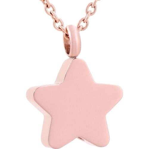 IJD9829 Multiple Colors Little Star Keepsake Urn Pendant Necklace Urn Cremation Jewelry Unisex Charm Charms