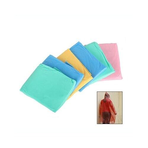 Camping Poncho Plastic Outdoor Waterproof Disposable Adult Emergency Hood rainwear Pink / Blue / Yellow / Purple
