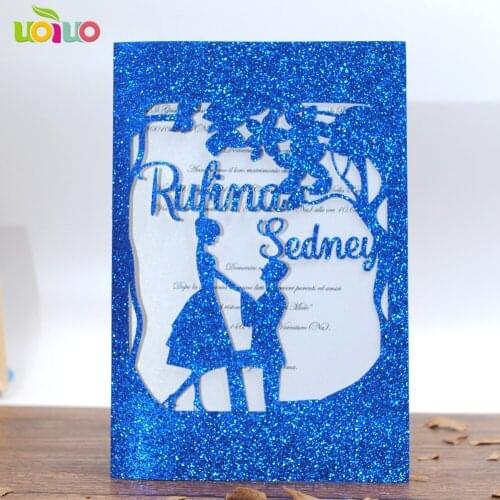 Laser cut invitation cards for wedding party the size and the color can be customized