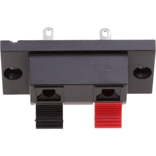2 Jack Spring Clip Audio Speaker Terminals, Push Release Connector Plate Stereo Speaker Terminal Strip Block Audio Clamp 10pcs