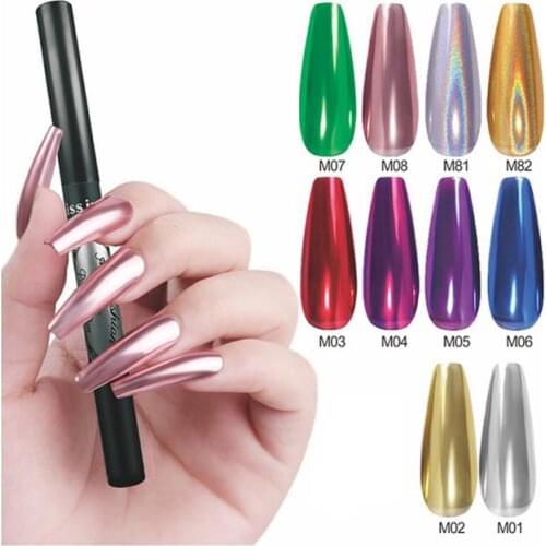 Nail Powder Cushion Pen Auroras Nails Laser Mirror Nail Art Glitter Holographics Chrome Dust Sparkling Flakes Pigment Nail Art