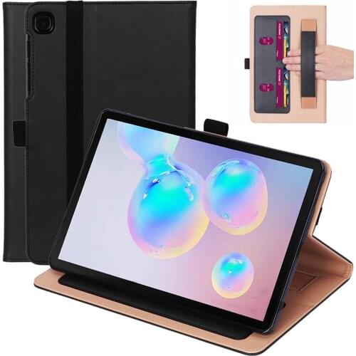 For Samsung S6 Lite 10.4/P610 Retro PU Leather Protective Case with Cards Slot No Stay Cover