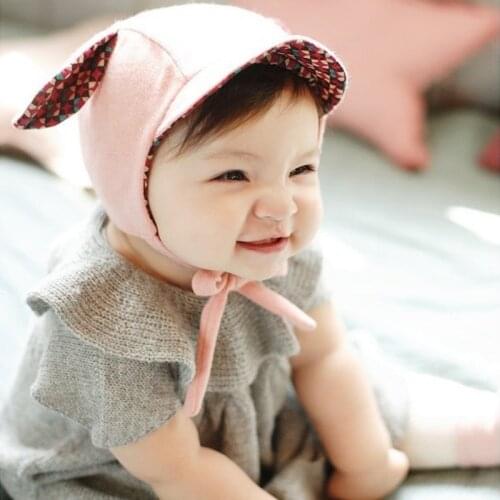 Hats Cute Rabbit Long Ear Hat Baby Bunny Hats Baby Bonnet Photo Lace-up Hat For Newborn Baby BP17