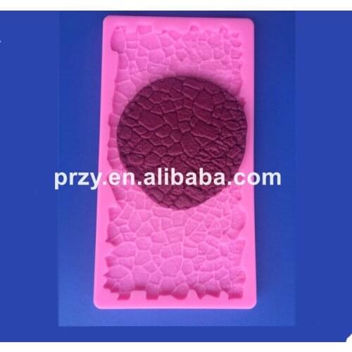 Chocolate silicone fandont mold cake decoration tools Stone pattern lines baking mold