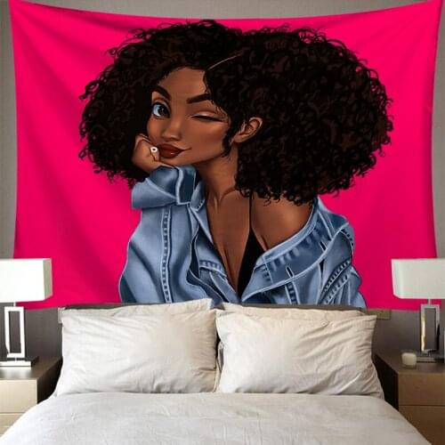 Modern Creative Tapestry On The Wall Women African Black Art Background Wall Home Decoration Cloth 3D Digital Printing