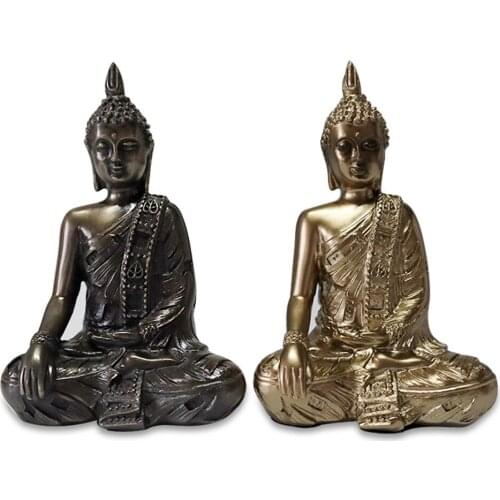 Buddha Statue Buddism Figurines Sculpture Zen Meditation Home Decor