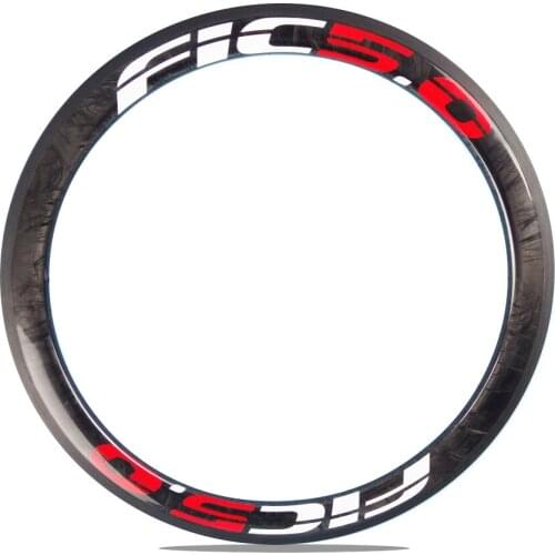 FIC 5.0 carbon rim 700c 50mm depth 20.5mm wide with 3K UD 12K twill marble weave Basalt brake surface road tubular clincher rim