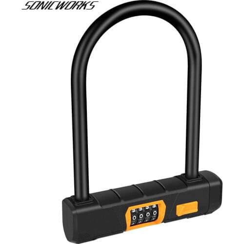 Bicycle Digit U Chain Lock Anti-theft and Cutting Motorcycle Cable Code Password Lock Cycle Bike Alloy Steel Combination Lock