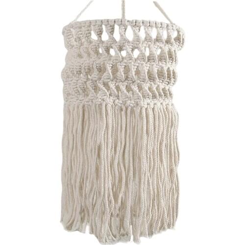 Vintage Bohemia Macrame Lampshade Hanging Ceiling Pendant Light Cover Decors