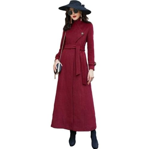 Winter Woolen Coat Women Pakra New 2021 Winter Woolen Jacket Women Coats Long Slim Thick Warm Jackets Female Fashion Red