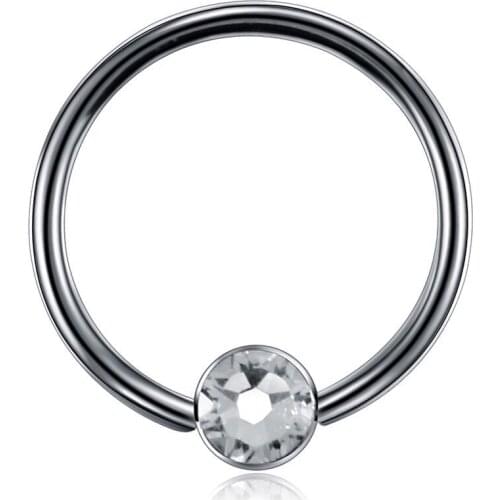 1PC G23 Titanium BCR ball clip ring With drilling Nose Ring Earring milk ring female ring multi-purpose ring human piercing 16G