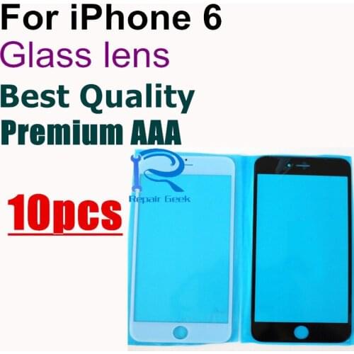 10pcs Top Premium AAA OCA user quality Front Outer Screen Glass Lens Replacement for iPhone 6 6G 4.7'' White and black