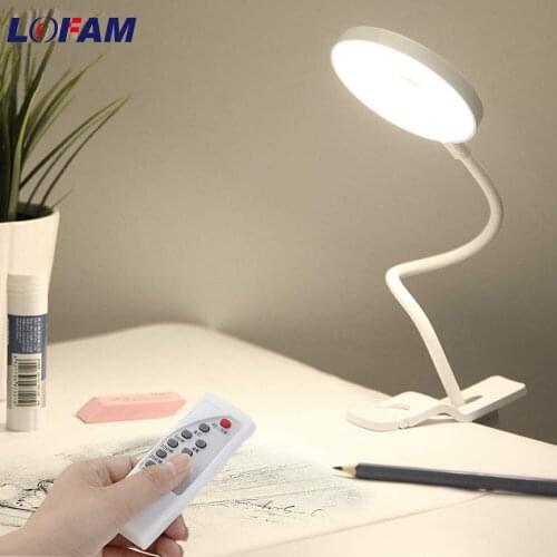 1500mAh 3 in 1 LED Clip Desk Lamp USB Rechargeable Make-up Mirror Dimming Eye Protection With 2 Touch switch Table Light
