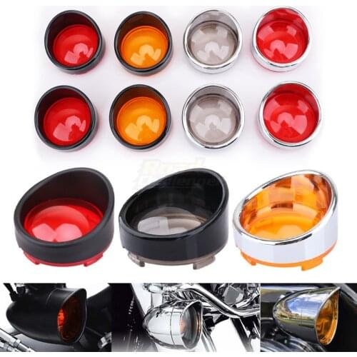2pcs Motorcycle Turn Signal Light Blinker Bezels Lens Cover Visor Trim Rings For Harley Softail Sportster Touring Sportster V-R