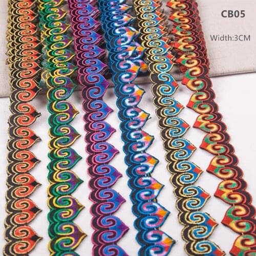 4m/lot costume national sleeve collar collar embroidery cloth lace Heart shape width 3 cm Glue behind new fashion ribbon CB05