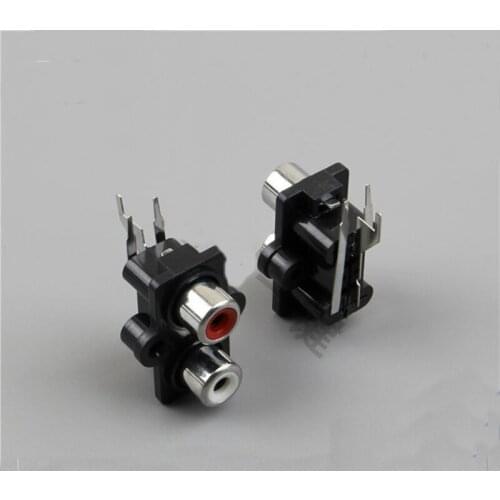 4pcs AV core socket 3 feet RCA seat two holes PCB welding audio video socket lotus seat