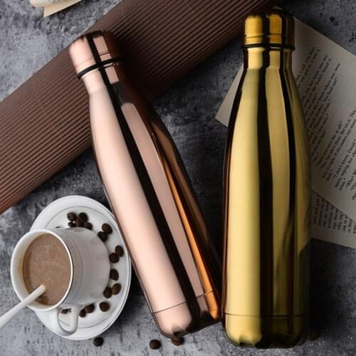 500ml Water bottle Electroplating vacuum flask Coke bottle Stainless steel sports bottle Outdoor water cup can be customized