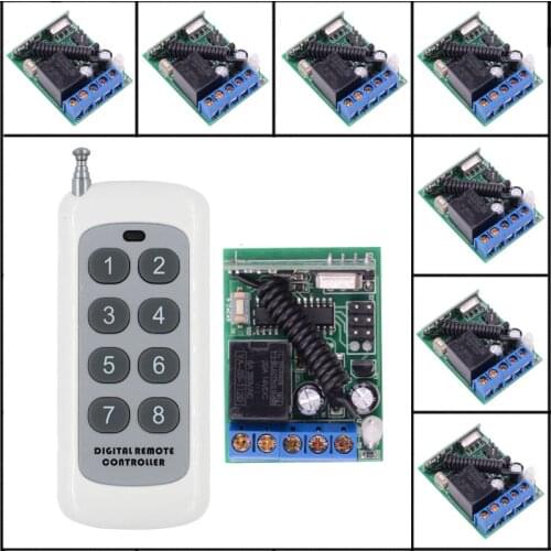 8PCS 433mhz DC 12V 5A Wireless Remote Switch Remote control Light Switch With Delay Time Receiver 3S 5S 10S 60S Function