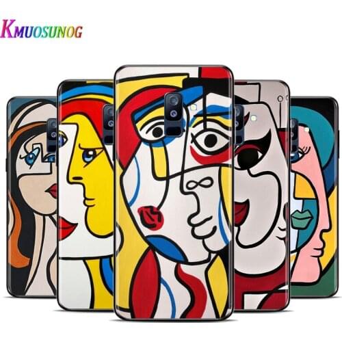 Picasso Abstract Art For Samsung Galaxy A3 A5 A6 A7 A8 A9 A6S A8S A9S Star Plus 2016 2017 2018 Black Silicone soft Phone Case