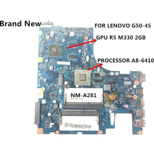 FAST SHIPPING.100% NEW.ACLU5 / ACLU6 NM-A281 G50-45 LAPTOP MOTHERBOARD FOR LENOVO G50-45, A8 PROCESSOR +GPU R5 M330 2GB