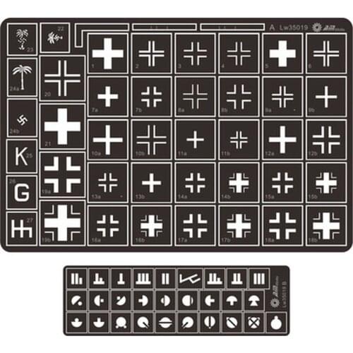 AM-WORKS LW35019 1/35 WWII German Cross & Unit Markings of Operation Citadel - Stencil Mask