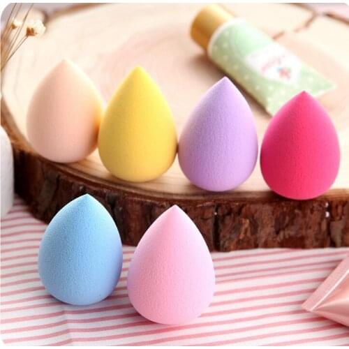 Free Shipping 10pcs/lot Kawaii 360 Degrees Waterdrop Colorful Mixed Makeup Powder Puff Foundation Make-up Necessary Wholesale