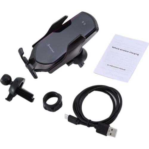 Wireless Car Charger 2 In 1 Qi Quick Charge Automatic Clamping Vent Bracket Plastic Cell Phone Holder For Samsung For Galaxy S9