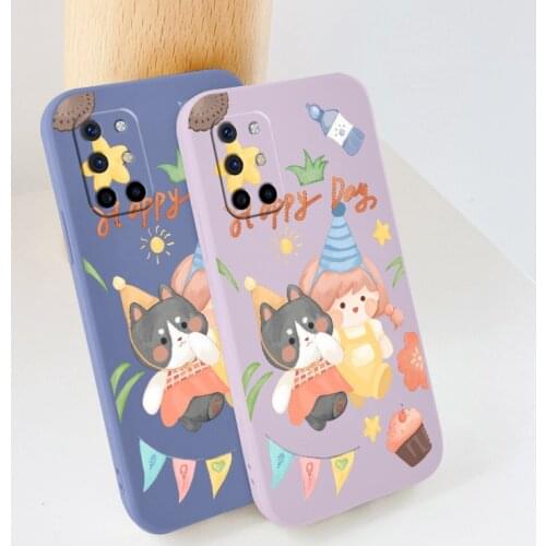 Happy Kitten Phone Case For Oneplus 8t 9 9pro 9r pro Liquid Silicone Cover