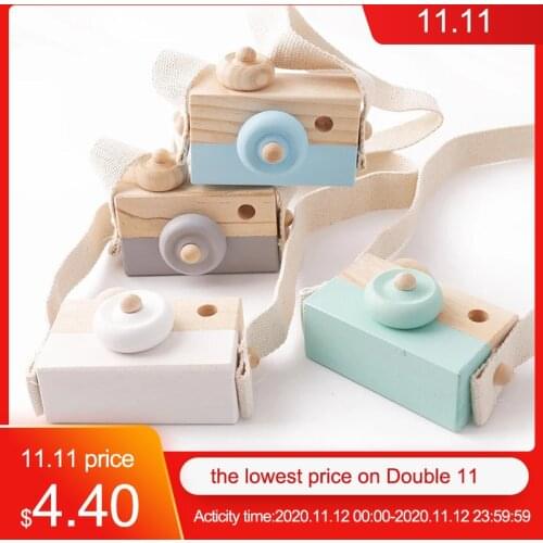 Baby Toy Cute Wooden Camera Toy Hanging Nordic Style Beech Wood Camera Educational Toys Fashion Home Photography Prop Decor Gift