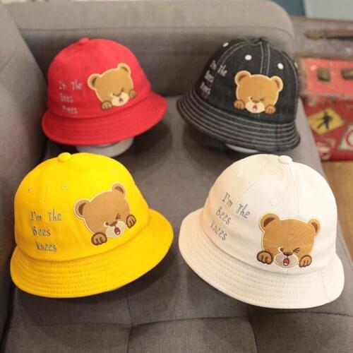 Baby bear baby hat cartoon children hat kid fisherman hat beach sun hat newborn baby accessories toddler hat spring and autumn